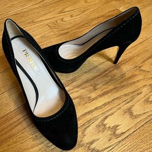 Prada Black Suede Platform Pumps